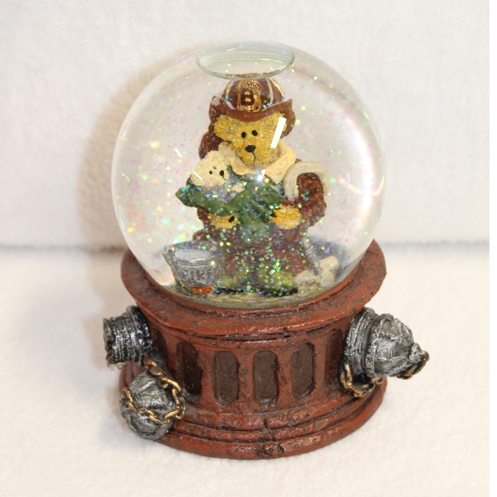 Musical Snow Globe Firefighter Bear Rescuing Baby 2780 Gonna Fly Now Tune‎